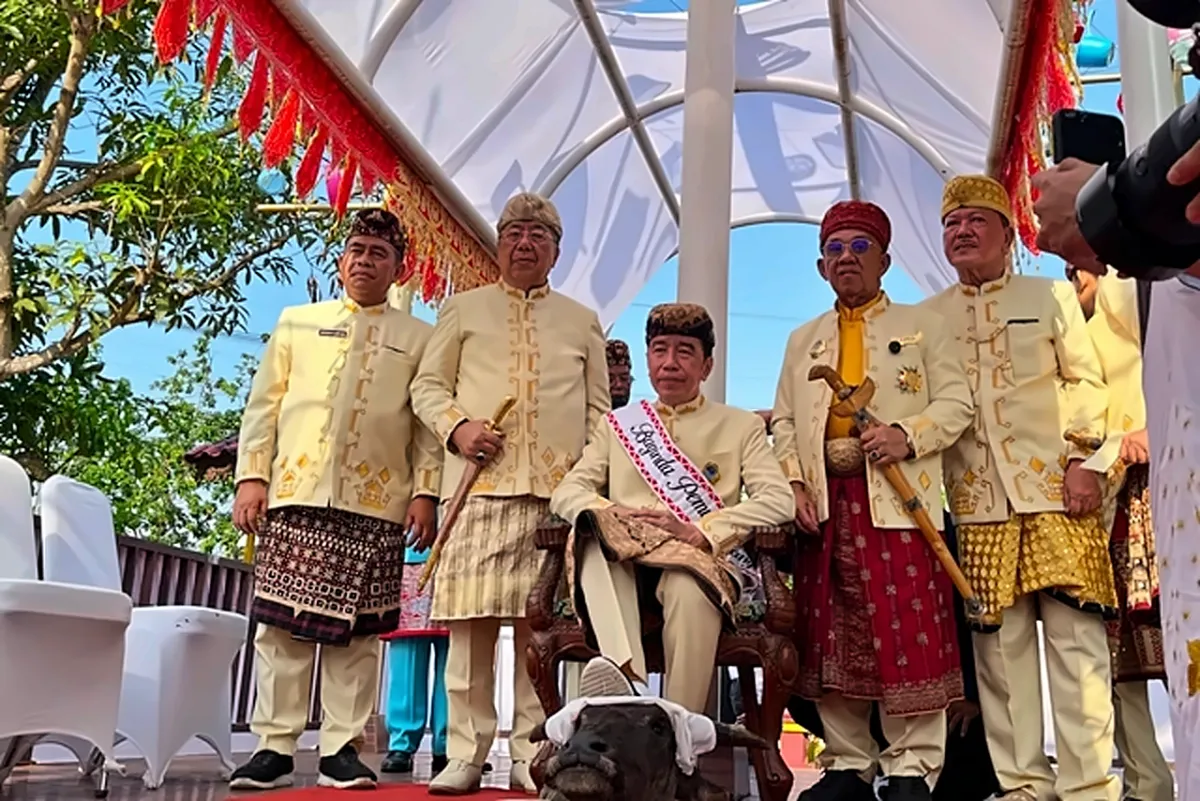 Ritual Injak Kepala Kerbau yang dilakukan Jokowi di Lampung