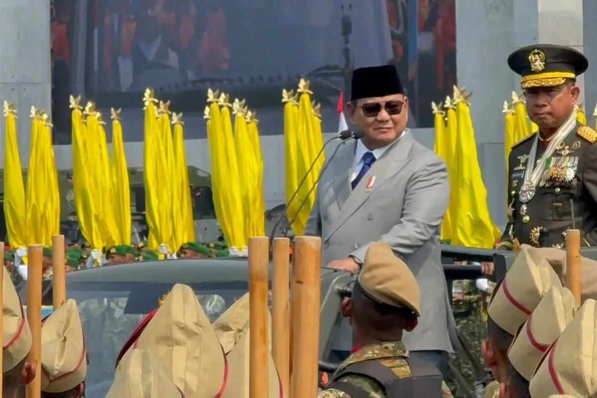 Presiden Prabowo menghadiri acara HUT TNI